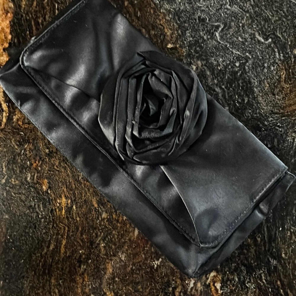 J. Crew satin black clutch